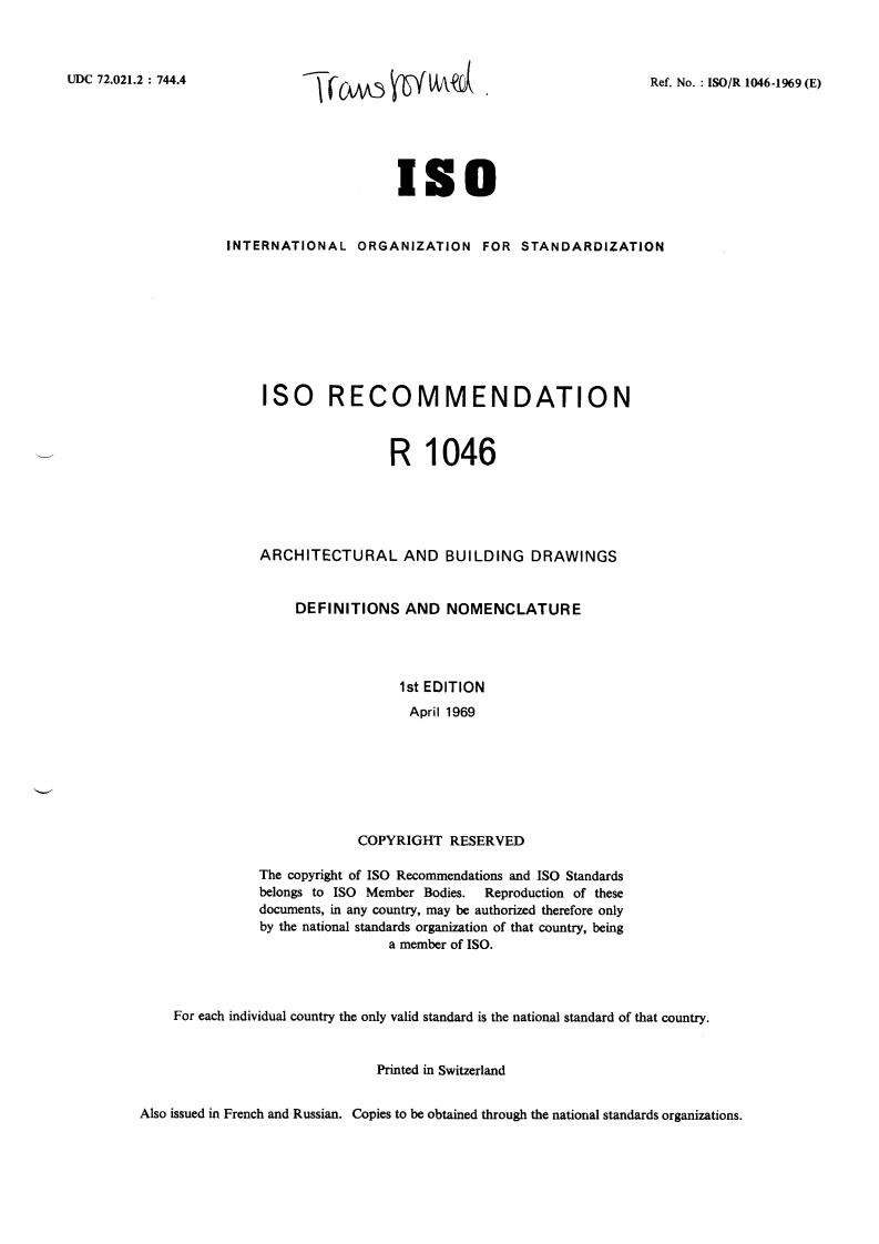 ISO/R 1046:1969 - Title missing - Legacy paper document
Released:1/1/1969