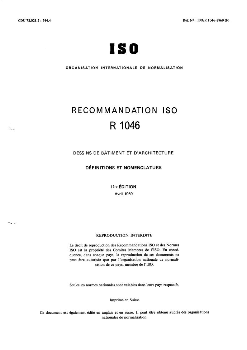 ISO/R 1046:1969 - Title missing - Legacy paper document
Released:1/1/1969