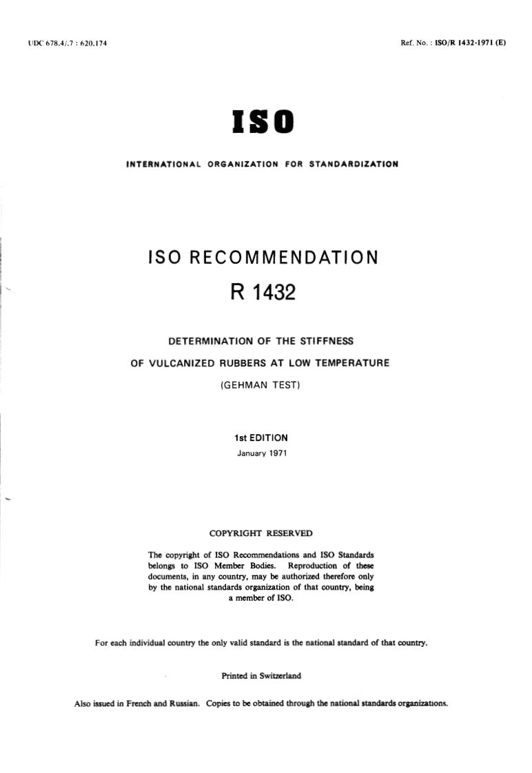 1432 R ISO/R 1432:1971 - Title missing - Legacy paper document