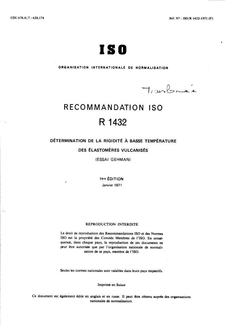 1432 R ISO/R 1432:1971 - Title missing - Legacy paper document