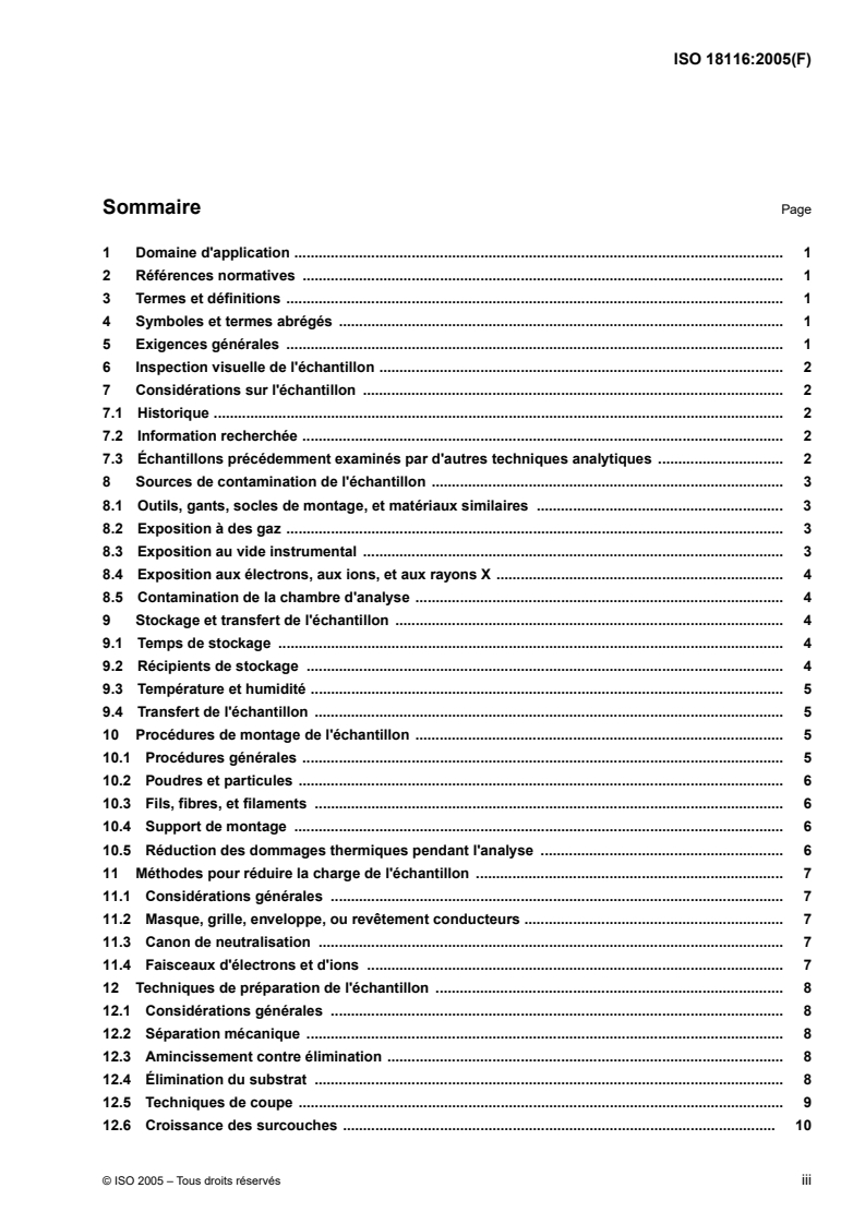 ISO 18116:2005 - Analyse chimique des surfaces — Lignes directrices pour la préparation et le montage des échantillons destinés à l'analyse
Released:10/28/2005