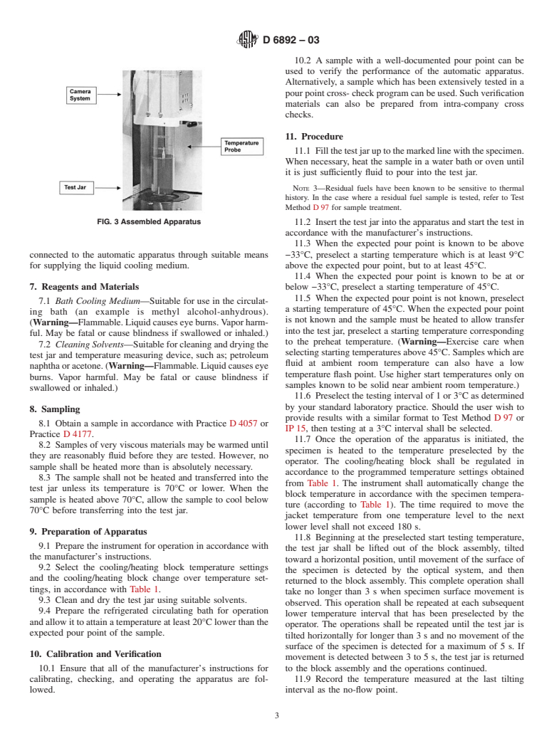 ASTM D6892-03 - Standard Test Method for Pour Point of Petroleum Products (Robotic Tilt Method)