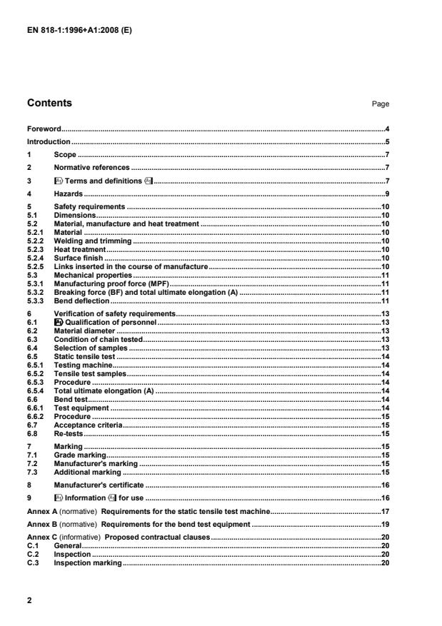 EN 818-1:1996+A1:2008 EN 818-1:1999+A1:2008 - Page 4 preview