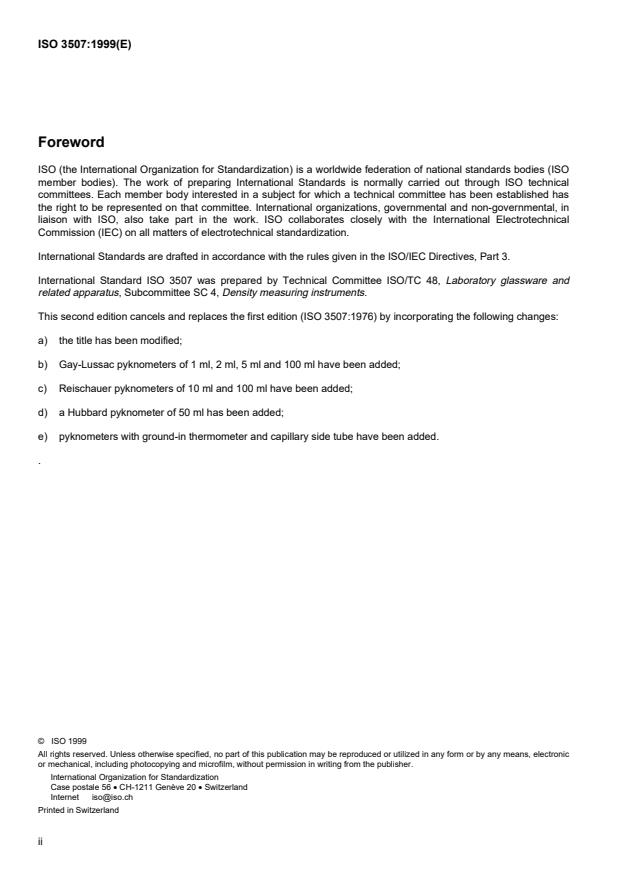 SIST ISO 3507:2000 ISO 3507:1999 - Laboratory glassware -- Pyknometers - Page 2 preview