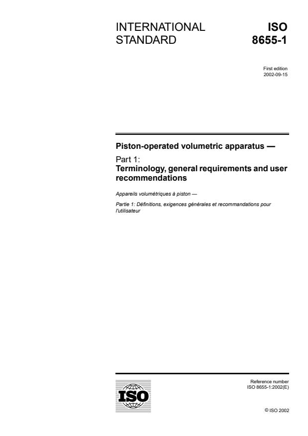 ISO 8655-1:2002 - Piston-operated volumetric apparatus