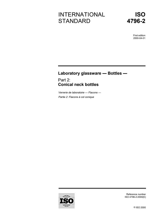 ISO 4796-2:2000 - Laboratory glassware -- Bottles