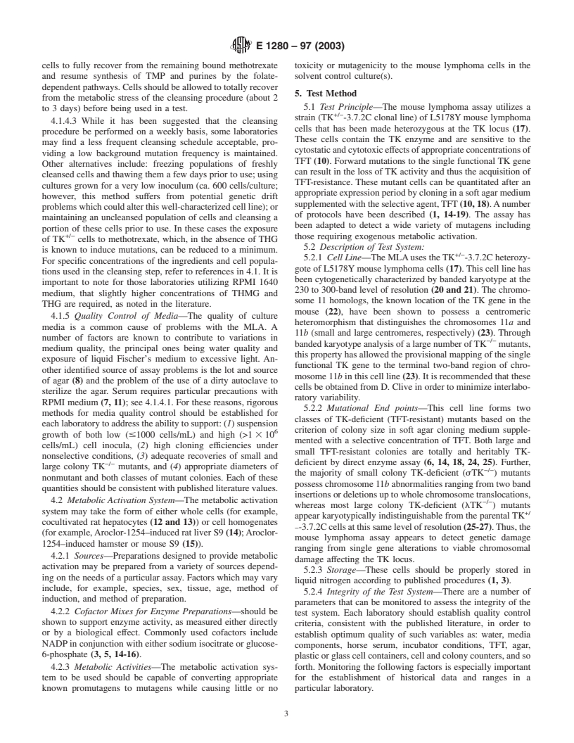 ASTM E1280-97(2003) - Standard Guide for Performing the Mouse Lymphoma Assay for Mammalian Cell Mutagenicity