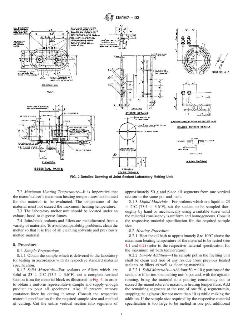 ASTM D5167-03 - Standard Practice for Melting of Hot-Applied Joint and Crack Sealant and Filler for Evaluation