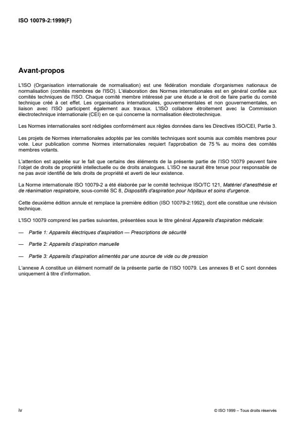 ISO 10079-2:1999 ISO 10079-2:1999 - Appareils d'aspiration médicale - Page 4 preview