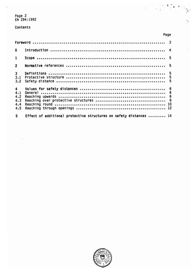 EN 294:1992 EN 294:1997 - Page 4 preview