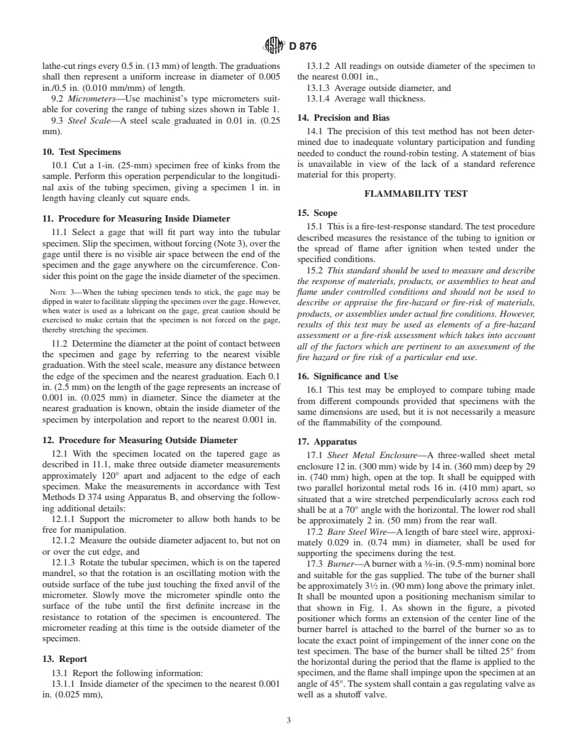 ASTM D876-00 - Standard Test Methods for Nonrigid Vinyl Chloride Polymer Tubing Used for Electrical Insulation