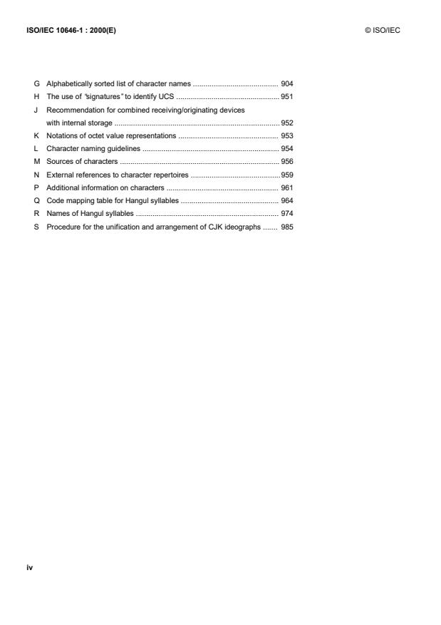 ISO/IEC 10646-1:2000 ISO/IEC 10646-1:2000 - Information technology -- Universal Multiple-Octet Coded Character Set (UCS) - Page 4 preview