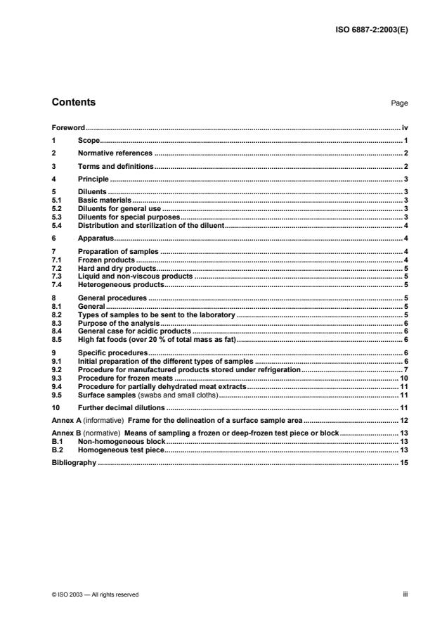 ISO 6887-2:2003 - Microbiology of food and animal feeding stuffs -- Preparation of test samples, initial suspension and decimal dilutions for microbiological examination