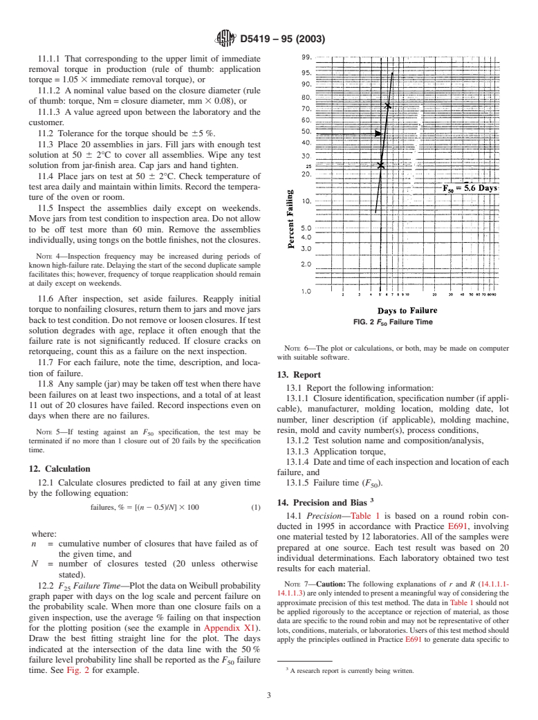 ASTM D5419-95(2003) - Standard Test Method for Environmental Stress Crack Resistance (ESCR) of Threaded Plastic Closures