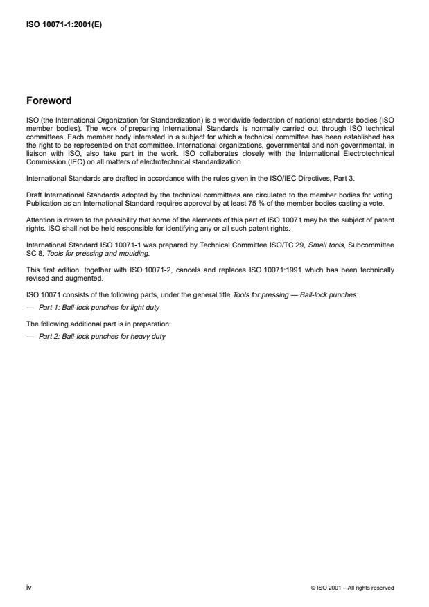 ISO 10071-1:2001 ISO 10071-1:2001 - Tools for pressing -- Ball-lock punches - Page 4 preview