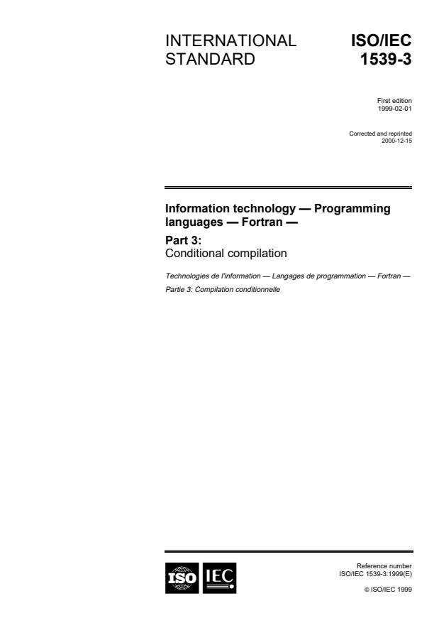 ISO/IEC 1539-3:1999 - Information technology -- Programming languages -- Fortran
