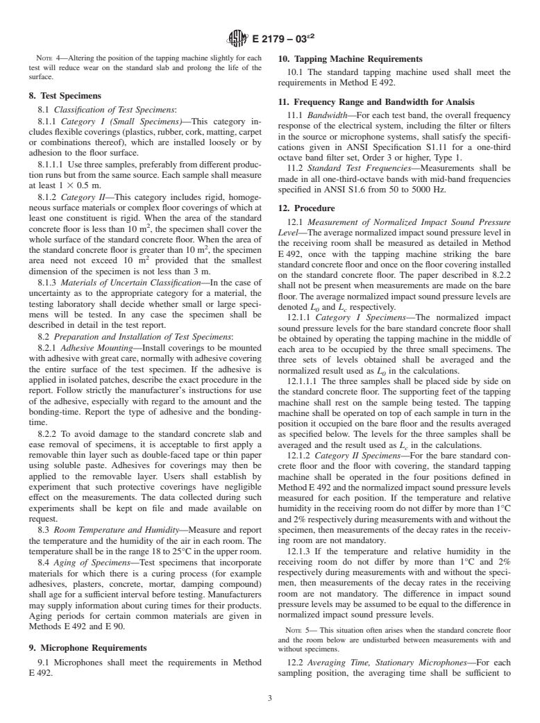 ASTM E2179-03e1 - Standard Test Method for Laboratory Measurement of the Effectiveness of Floor Coverings in Reducing Impact Sound Transmission Through Concrete Floors