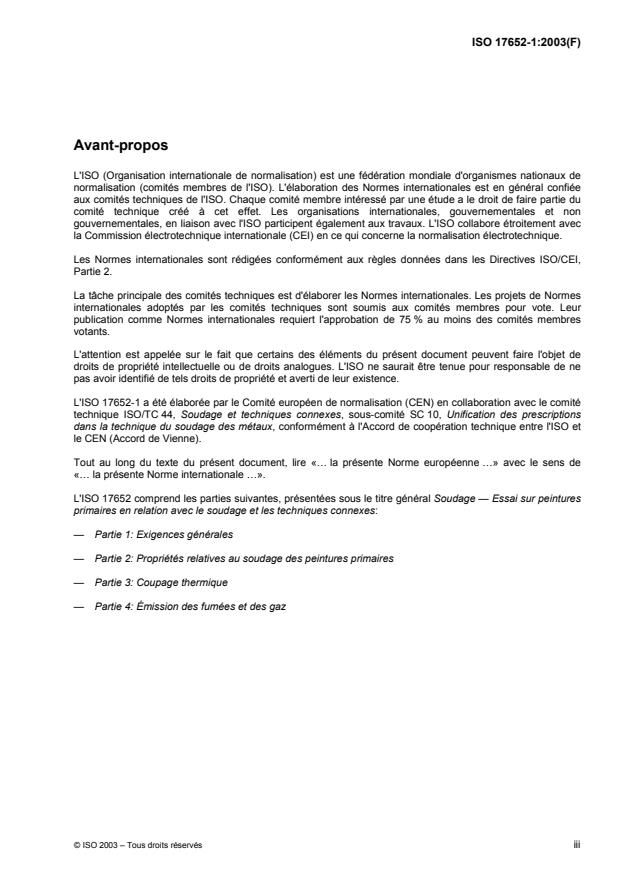 ISO 17652-1:2003 ISO 17652-1:2003 - Soudage -- Essai sur peintures primaires en relation avec le soudage et les techniques connexes - Page 3 preview
