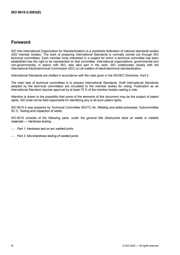 ISO 9015-2:2003 ISO 9015-2:2003 - Destructive tests on welds in metallic materials -- Hardness testing - Page 4 preview