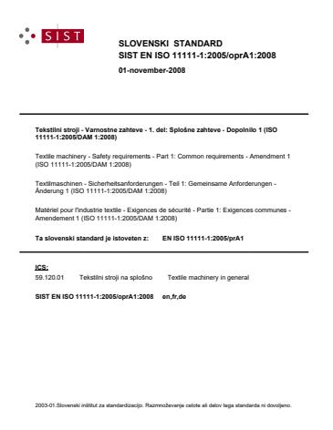 EN ISO 11111-1:2005/oprA1:2008