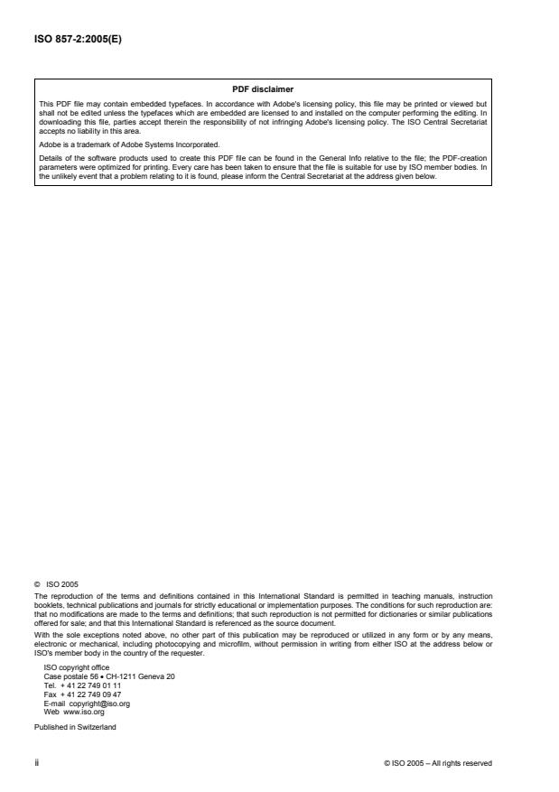ISO 857-2:2005 ISO 857-2:2005 - Welding and allied processes -- Vocabulary - Page 2 preview