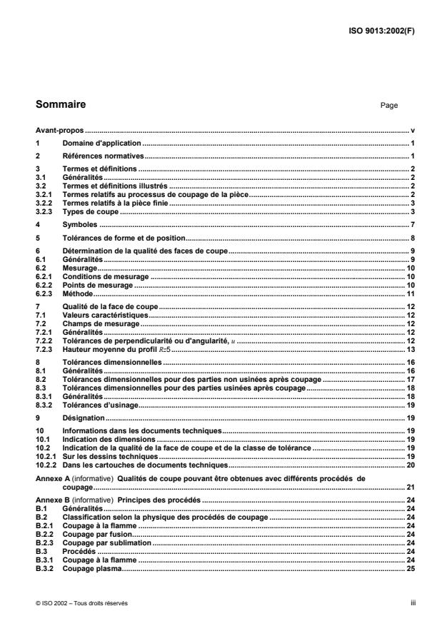 ISO 9013:2002 - Coupage thermique -- Classification des coupes thermiques -- Spécification géométrique des produits et tolérances relatives a la qualité