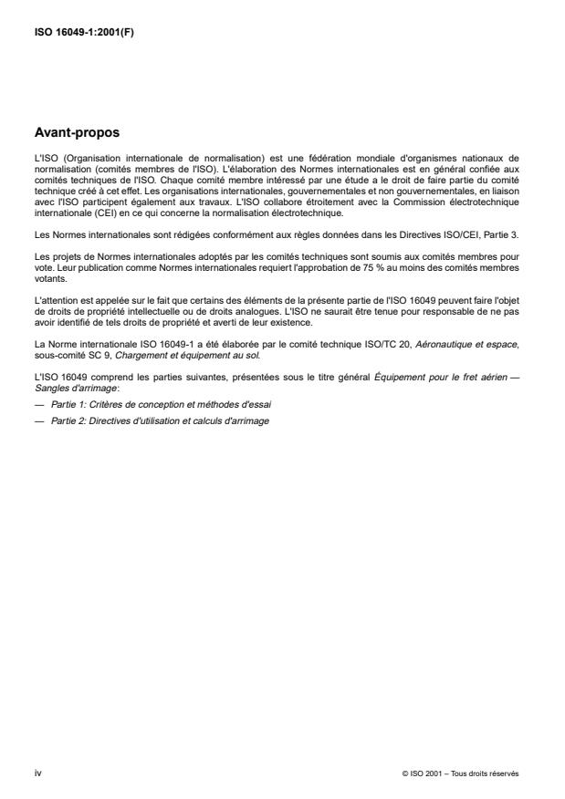 ISO 16049-1:2001 ISO 16049-1:2001 - Équipement pour le fret aérien -- Sangles d'arrimage - Page 4 preview