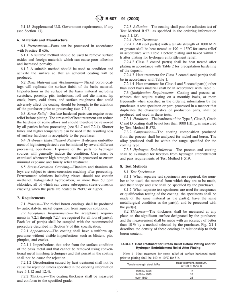 ASTM B607-91(2003) - Standard Specification for Autocatalytic Nickel Boron Coatings for Engineering Use