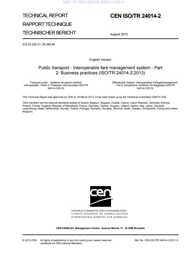 TP CEN ISO/TR 24014-2:2013 - BARVE