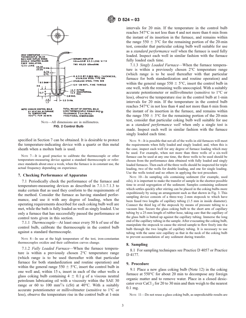 ASTM D524-03 - Standard Test Method for Ramsbottom Carbon Residue of Petroleum Products