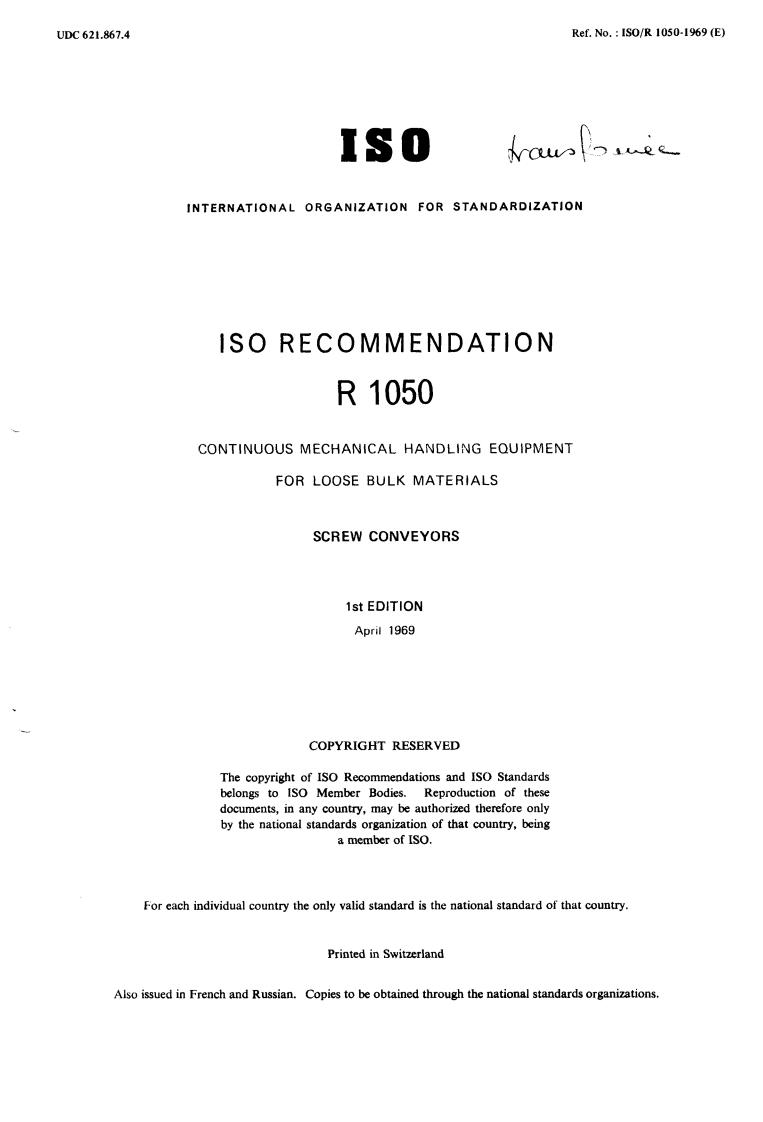 ISO/R 1050:1969 - Title missing - Legacy paper document
Released:1/1/1969