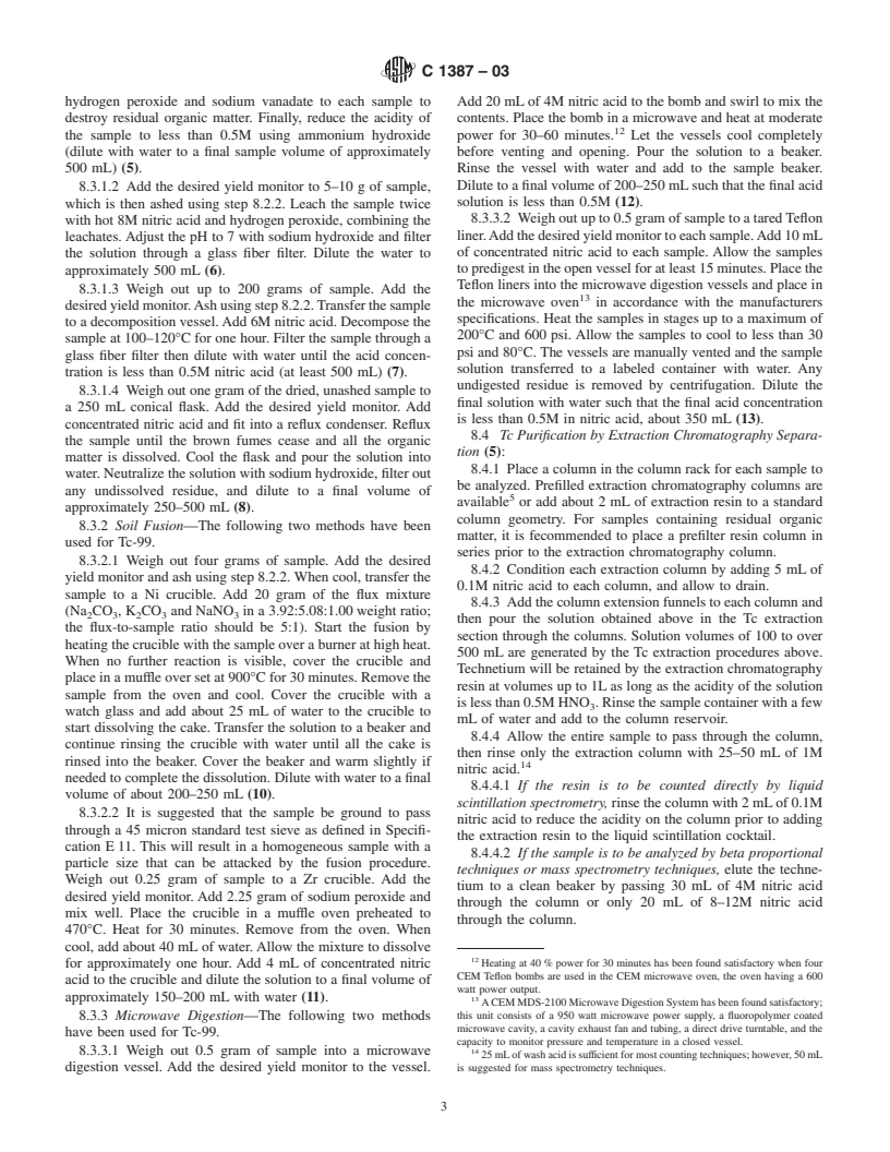 Astm C1387-03 - Standard Guide For The Determination Of Technetium-99 