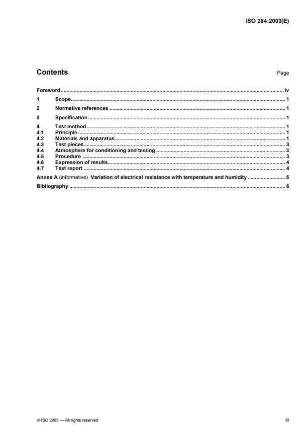ISO 284:2003 - Conveyor belts -- Electrical conductivity -- Specification and test method