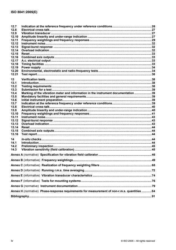 ISO 8041:2005 ISO 8041:2005 - Human response to vibration -- Measuring instrumentation - Page 4 preview