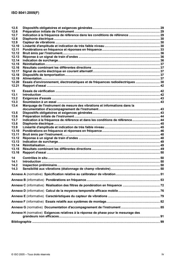 ISO 8041:2005 ISO 8041:2005 - Réponse des individus aux vibrations -- Appareillage de mesure - Page 4 preview