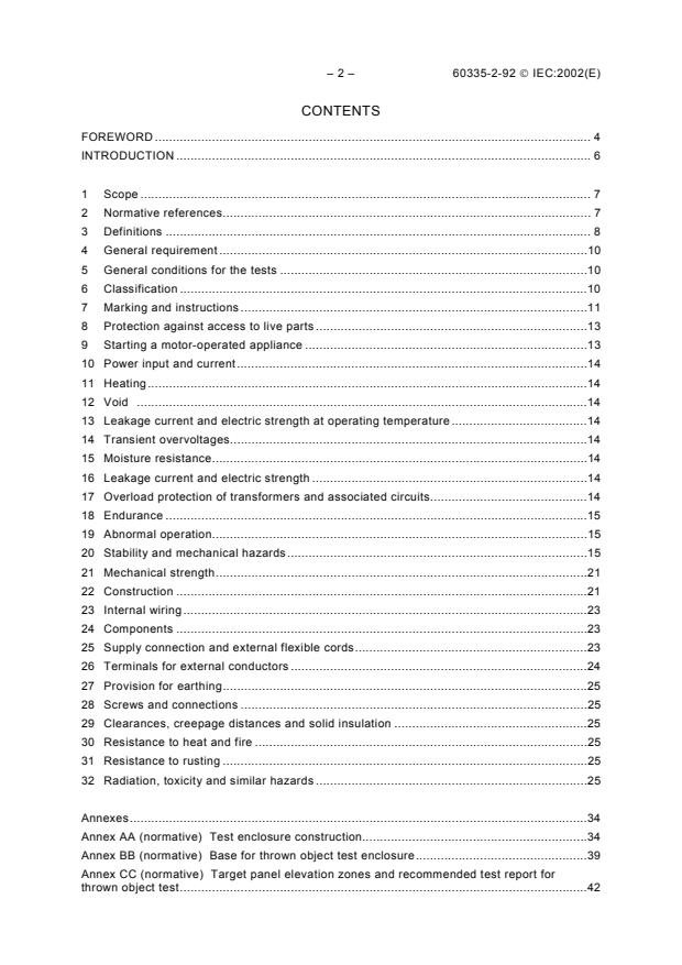 IEC 60335-2-92:2002 IEC 60335-2-92:2002 - Household and similar electrical appliances - Safety - Part 2-92: Particular requirements for pedestrian-controlled mains-operated lawn scarifiers and aerators - Page 4 preview