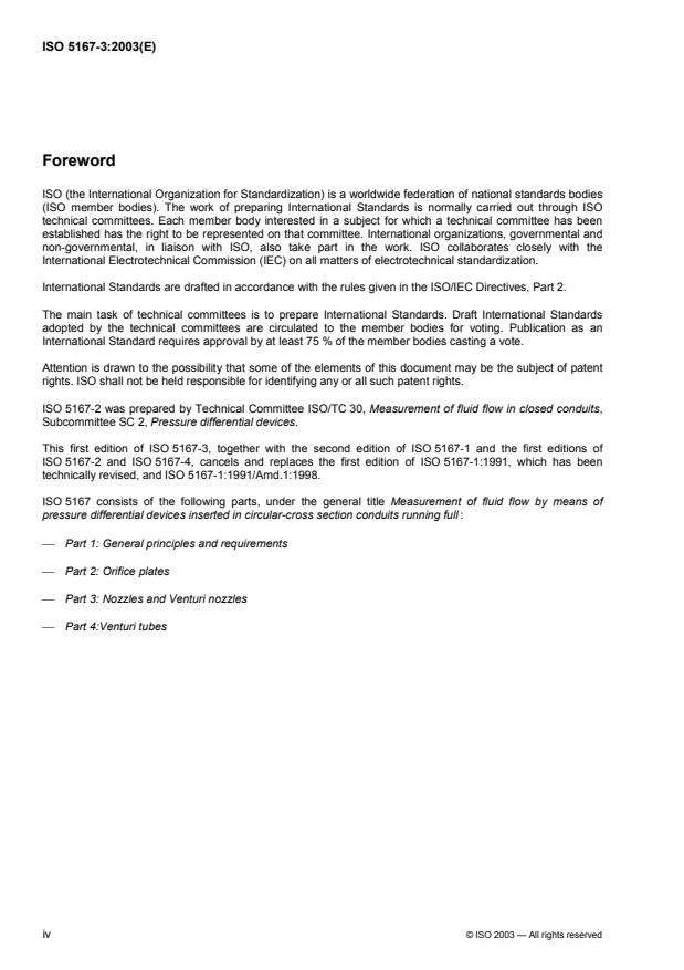 ISO 5167-3:2003 ISO 5167-3:2003 - Measurement of fluid flow by means of pressure differential devices inserted in circular cross-section conduits running full - Page 4 preview