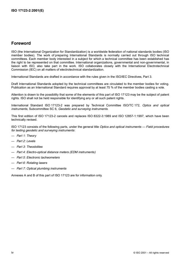 ISO 17123-2:2001 ISO 17123-2:2001 - Optics and optical instruments -- Field procedures for testing geodetic and surveying instruments - Page 4 preview