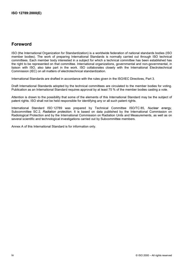 ISO 12789:2000 ISO 12789:2000 - Reference neutron radiations -- Characteristics and methods of production of simulated workplace neutron fields - Page 4 preview