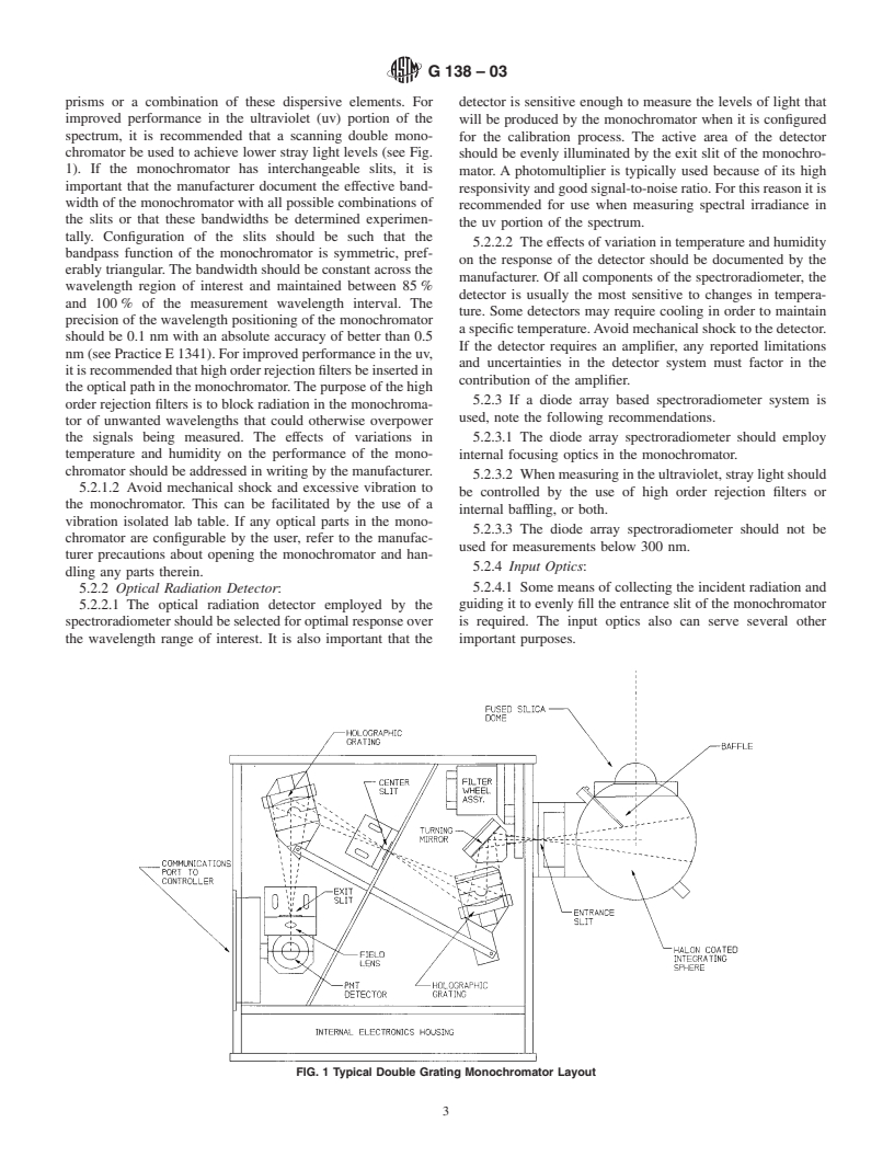 ASTM G138-03 - Standard Test Method for Calibration of a Spectroradiometer Using a Standard Source of Irradiance