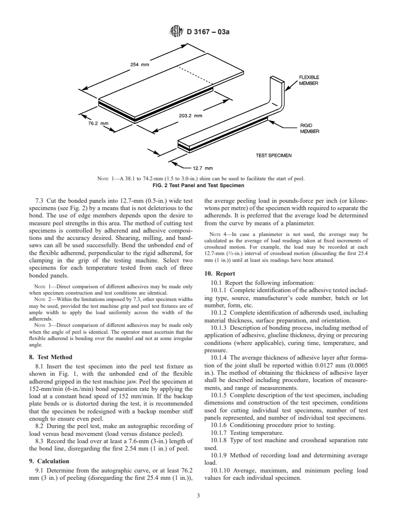 ASTM D3167-03a - Standard Test Method for Floating Roller Peel Resistance of Adhesives