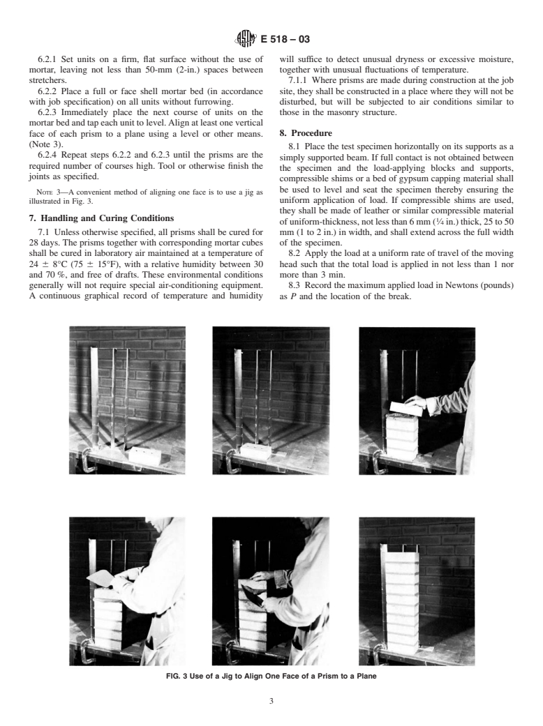 ASTM E518-03 - Standard Test Methods for Flexural Bond Strength of Masonry