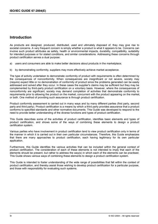 ISO/IEC Guide 67:2004 ISO/IEC Guide 67:2004 - Conformity assessment -- Fundamentals of product certification - Page 4 preview