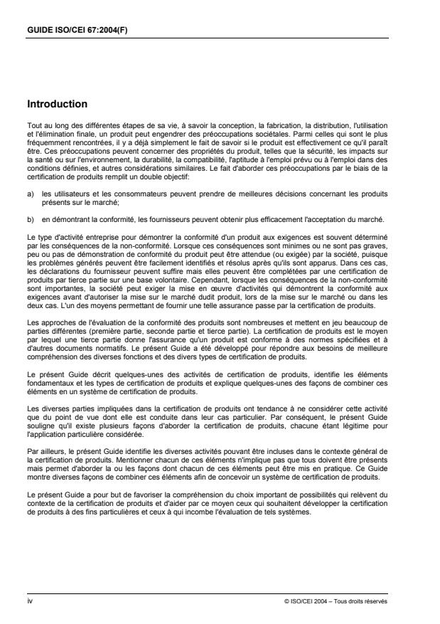 ISO/IEC Guide 67:2004 ISO/IEC Guide 67:2004 - Évaluation de la conformité -- Éléments fondamentaux de la certification de produits - Page 4 preview