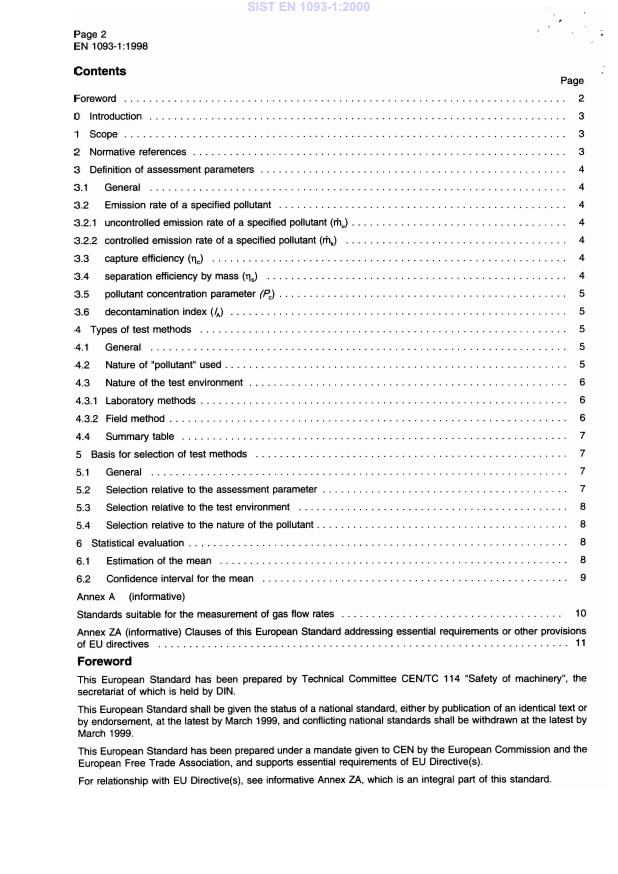 EN 1093-1:1998 EN 1093-1:2000 - Page 4 preview