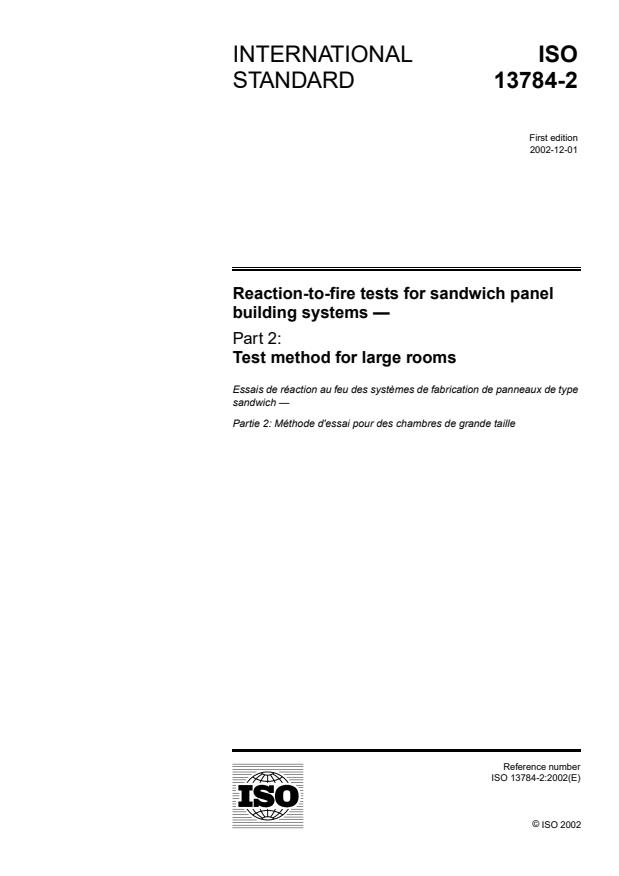 ISO 13784-2:2002 - Reaction-to-fire tests for sandwich panel building systems