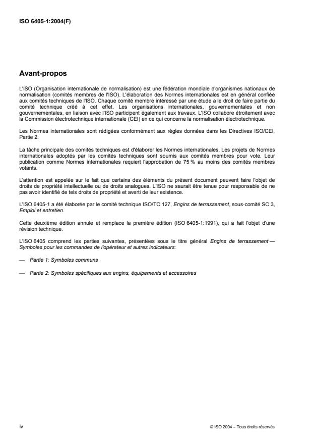 ISO 6405-1:2004 ISO 6405-1:2004 - Engins de terrassement -- Symboles pour les commandes de l'opérateur et autres indicateurs - Page 4 preview
