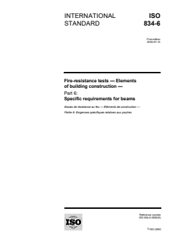 ISO 834-6:2000 ISO 834-6:2000 - Fire-resistance tests — Elements of building construction — Part 6: Specific requirements for beams
Released:8/17/2000 - Page 1 preview