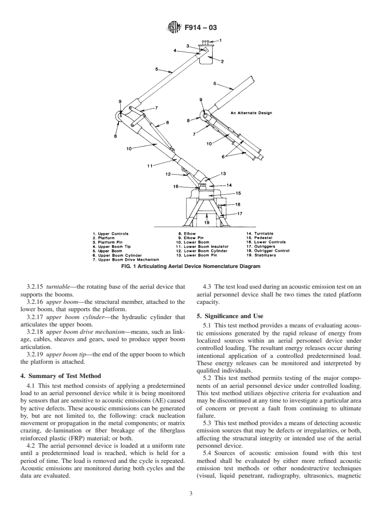 ASTM F914-03 - Standard Test Method for Acoustic Emission for Insulated and Non-Insulated Aerial Personnel Devices Without Supplemental Load Handling Attachments