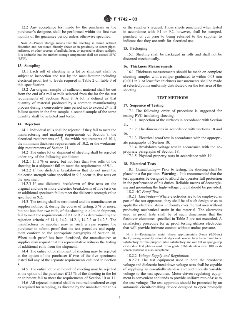 ASTM F1742-03 - Standard Specification for PVC Insulating Sheeting